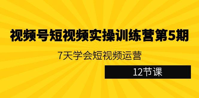 图片[1]-视频号短视频实操训练营第5期：7天学会短视频运营(12节课)-shxbox省心宝盒