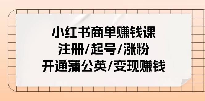 图片[1]-小红书商单赚钱课：注册/起号/涨粉/开通蒲公英/变现赚钱(25节课)-shxbox省心宝盒