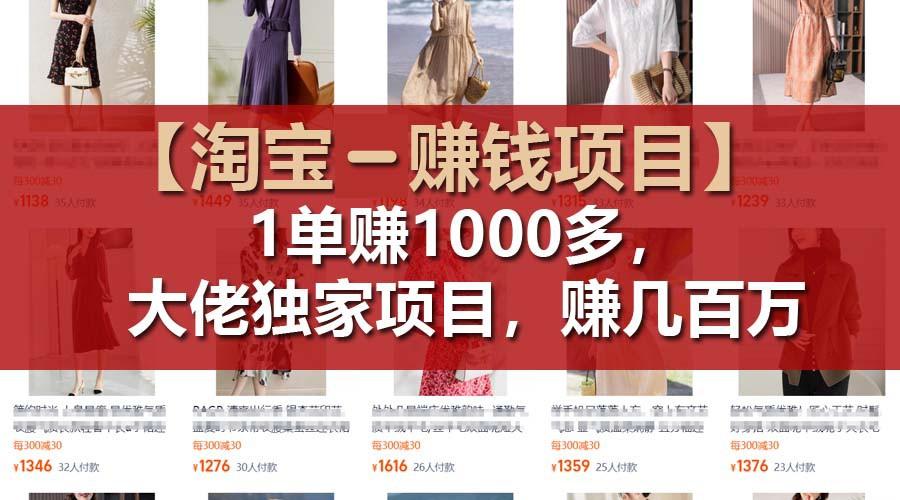 图片[1]-【淘宝赚钱项目】1单可赚1000多，大佬独家项目，年赚几百万-shxbox省心宝盒