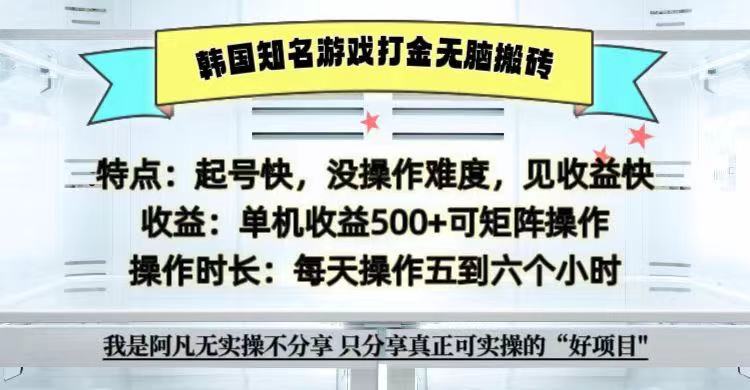 图片[1]-全网首发海外知名游戏打金无脑搬砖单机收益500+ 即做！即赚！当天见收益！-shxbox省心宝盒